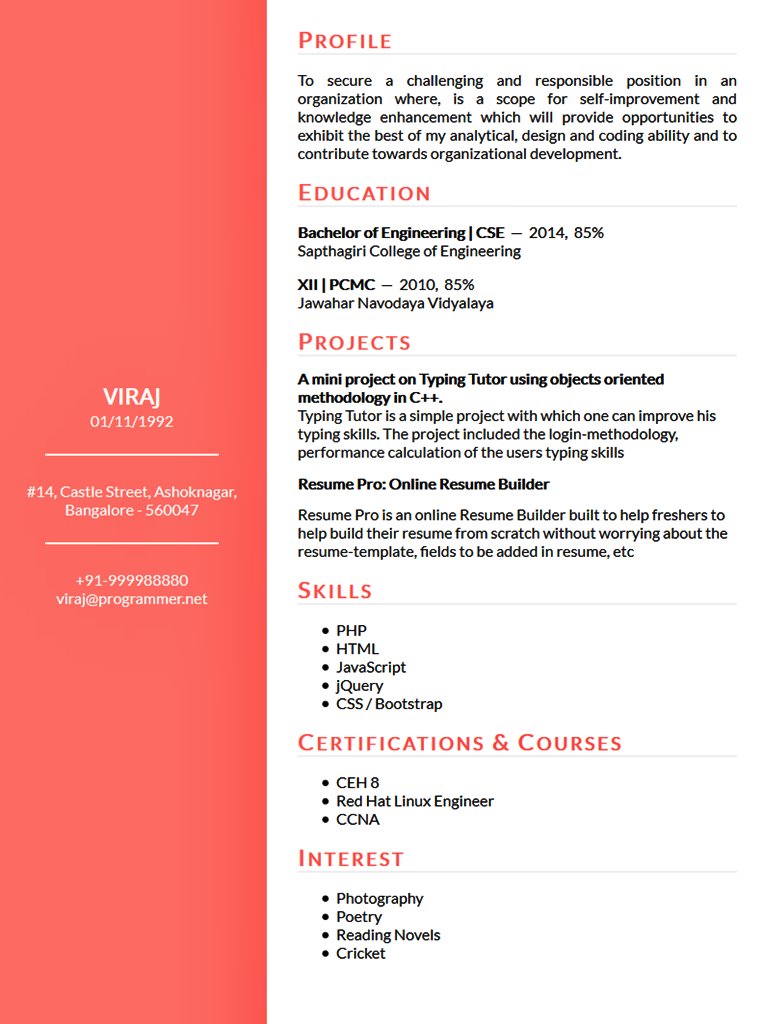 make a free resume and download for free