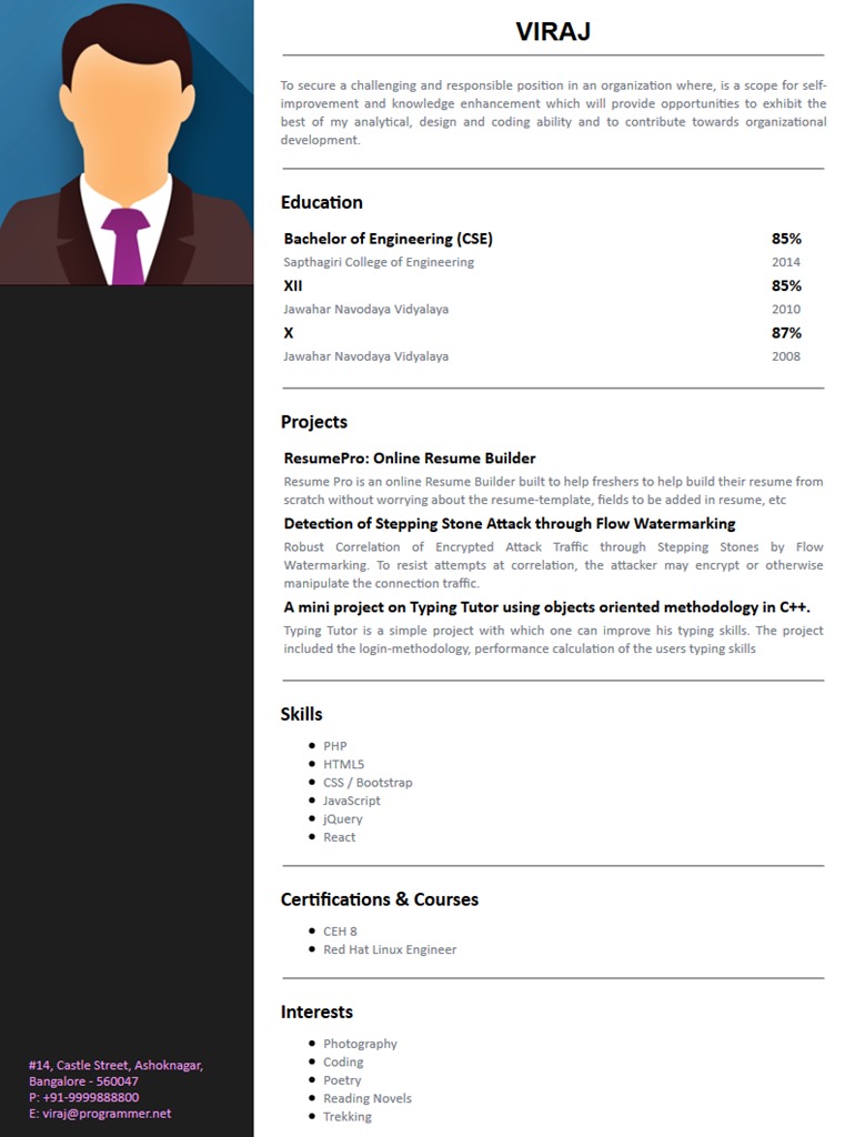 online resume maker in word format