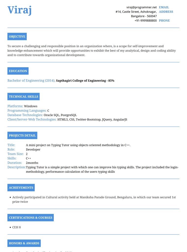 resume online template free
